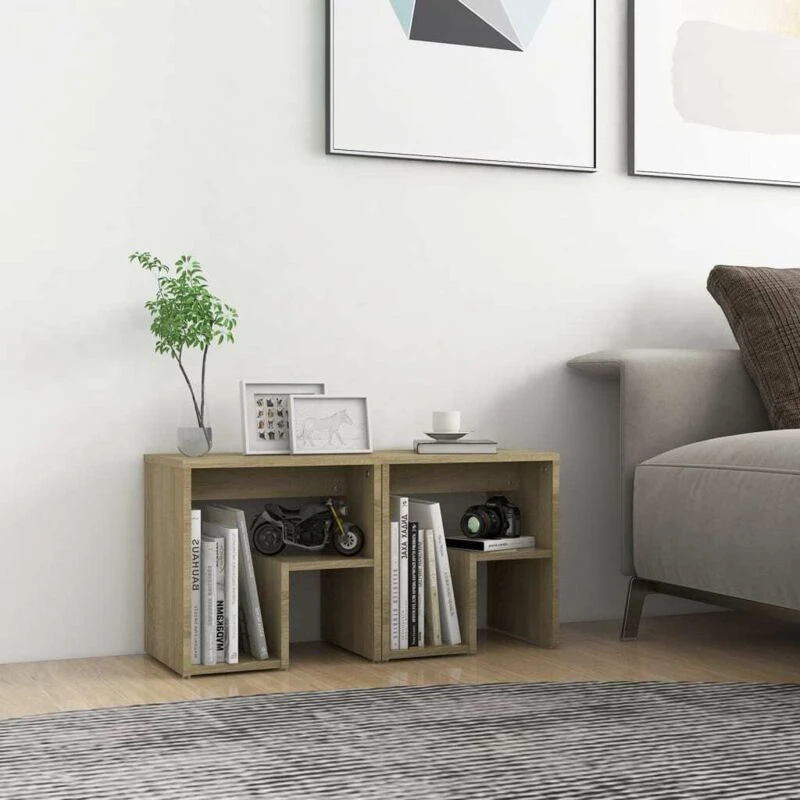 Image of VIDAXL Bed Cabinets 2 pcs Sonoma Oak 40x30x40cm Engineered Wood Vidaxl 8720286558416