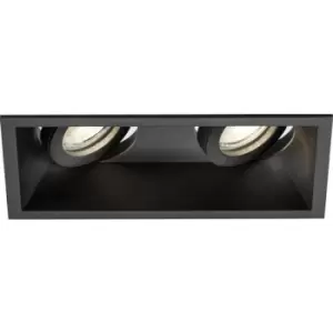 image of Knightsbridge - Dipa Twin Tilt Square Anti-Glare Downlight Black - DIC2TSB