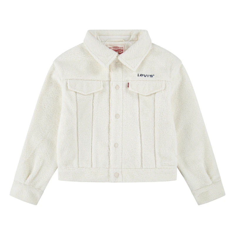 Image of Levis Sherpa Trucker Jacket Juniors - White White 11 - 12 Years