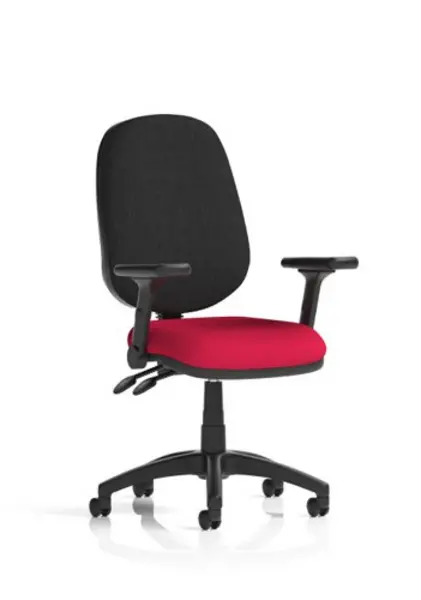 Image of Eclipse Eclipse Plus II Lever Task Operator Chair Bespoke Colour Seat Bergamot Cherry With Height Adjustable And Folding Arms KCUP1732