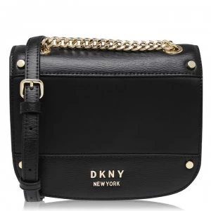 Image of DKNY ThIST Flap Over Shoulder Cross Body Bag - Black Gold BGD