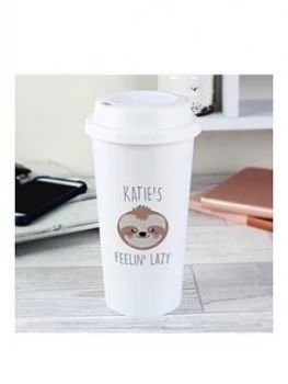 Image of Personalised Sloth Face Travel Mug