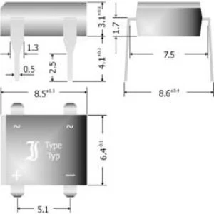 Image of Diode bridge Diotec B380D DIL 4 800 V 1 A