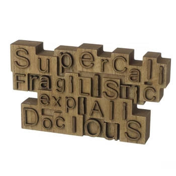 image of Supercalifragi Wooden Block Sign By Heaven Sends