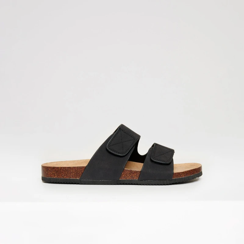 Image of Threadbare Faux Suede Two Strap Sandals Black male 8