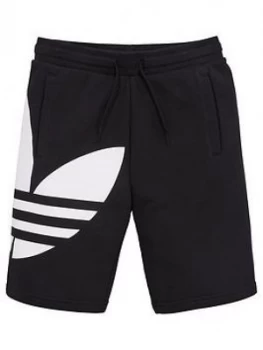 Image of Boys, adidas Originals Youth Trefoil Shorts - Black, Size 9-10 Years