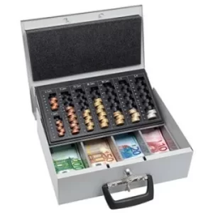 image of WEDO 1554465 Cash box (W x H x D) 355 x 100 x 275mm Light grey