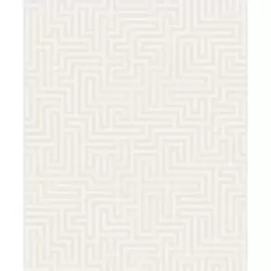 image of Holden Decor Labyrinth White Wallpaper