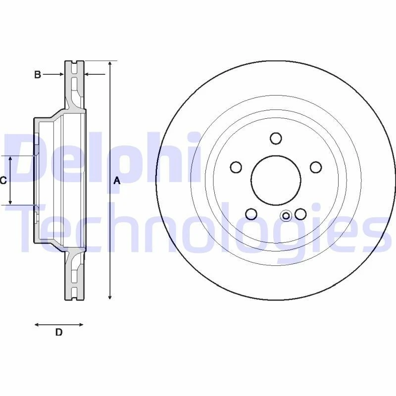 Image of DELPHI Brake disc DELPHI BG4705C