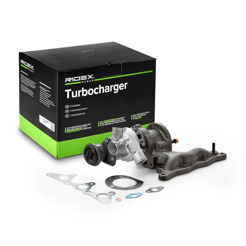 Image of RIDEX REMAN 2234C0329R Turbocharger Incl. Gasket Set, with exhaust manifold Charger,charging system (2234)