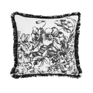 Image of Ted Baker Elegance Floral Border Cushion 45cm x 45cm, Black