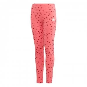 image of adidas Must Have Graphic Tights Junior Girls - Pink/Maroon