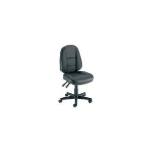 Image of Trexus Intro Leather High Back Chair Black Upholstery with Metal Frame
