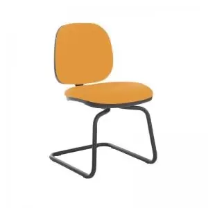 image of Jota fabric visitors chair with no arms - Solano Yellow