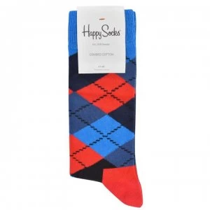 image of Happy Socks Argyle Socks - Navy/Red