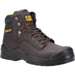 Image of Caterpillar Mens Striver Mid S3 Leather Safety Boots (10 UK) (Brown) - Brown
