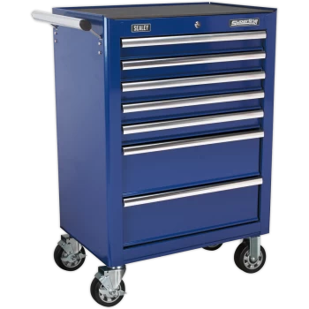 image of Sealey Rollcab 7 Drawer Ball Bearing Runners Blue