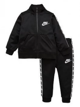 Image of Nike Sportswear Toddler Boys Block Taped Tricot Tracksuit - Black