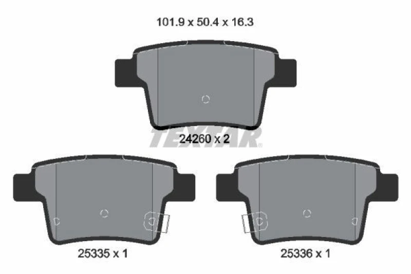 Image of Brake pad set TEXTAR 2426001