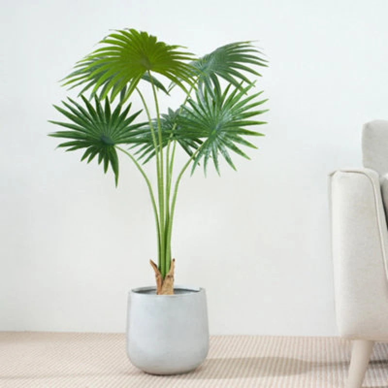 Image of MCC Direct Artificial Fake Fan palm Tree Plant with Plastic Planter Pot 100cm Multi