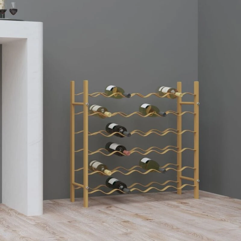 Image of VIDAXL Wine Rack for 36 Bottles Gold Metal Vidaxl 8720286827253