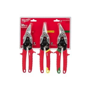 Image of Milwaukee Hand Tools Metal Aviation Snips Set, 3 Piece