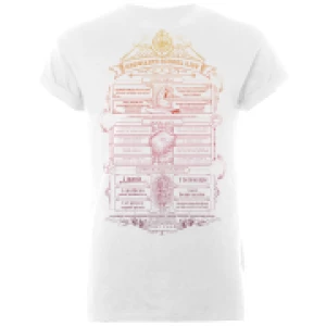 image of Harry Potter Hogwarts School List Mens White T-Shirt - L - White