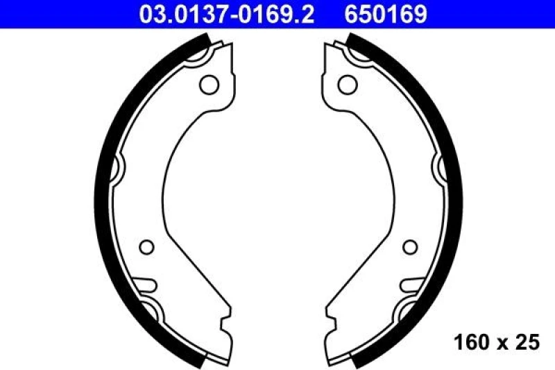 Image of ATE 03.0137-0169.2 Handbrake Shoes Brake Shoe Set,parking brake (1419)