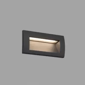 Image of Sedna LED Outdoor Recessed Wall Light Dark Grey IP65