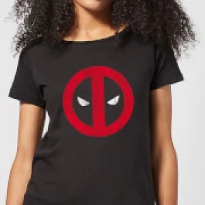 Image of Marvel Deadpool Cracked Logo Womens T-Shirt - Black