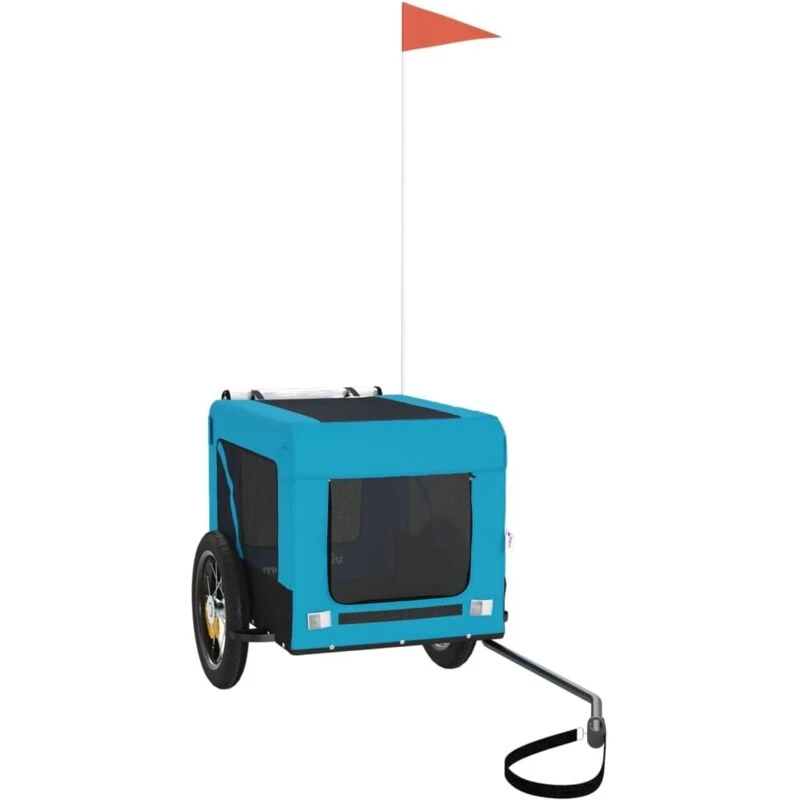 Image of VIDAXL Vidaxl - Pet Bike Trailer Blue and Black Oxford Fabric&Iron 8720845769963