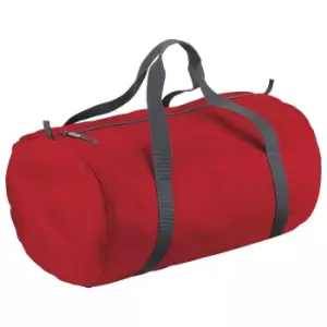 BagBase Packaway Barrel Bag / Duffle Water Resistant Travel Bag (32 Litres) (Pack of 2) (One Size) (Classic red)