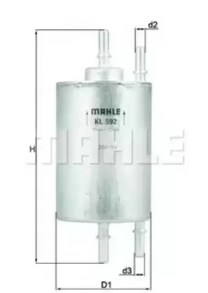 image of Fuel Filter KL592 78424723 by MAHLE Original