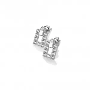 image of Sterling Silver White Topaz Echo Earrings DE717