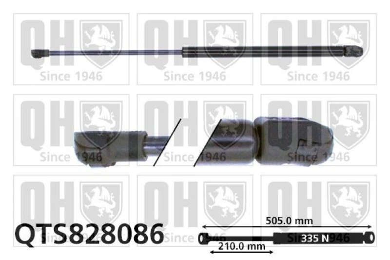 Image of QUINTON HAZELL Tailgate strut QUINTON HAZELL QTS828086