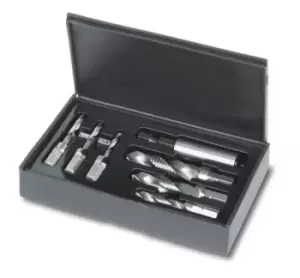 Image of Beta Tools 438A 7pc 1/4" Dr HSS Drill Thread & Countersink Bit Set M3-M10