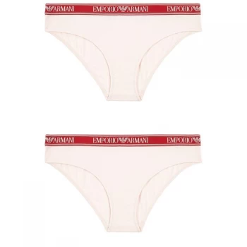 Image of Emporio Armani 2 Pack Iconic Logo Band Briefs Black Size L Women