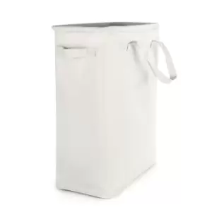 image of 45L Slim Laundry Basket with Handles White M&amp;W