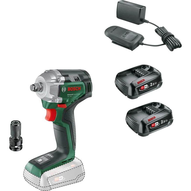 Image of Bosch UNIVERSALIMPACTDRIVE 18V-350 P4A 18v Cordless Impact Wrench UNIVERSALIMPACTDRIVE 18V-350 Batteries: 2 x 2.5ah Li-ion