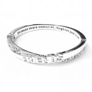 image of Equilibrium Silver Plated Hinged Bangle Friend