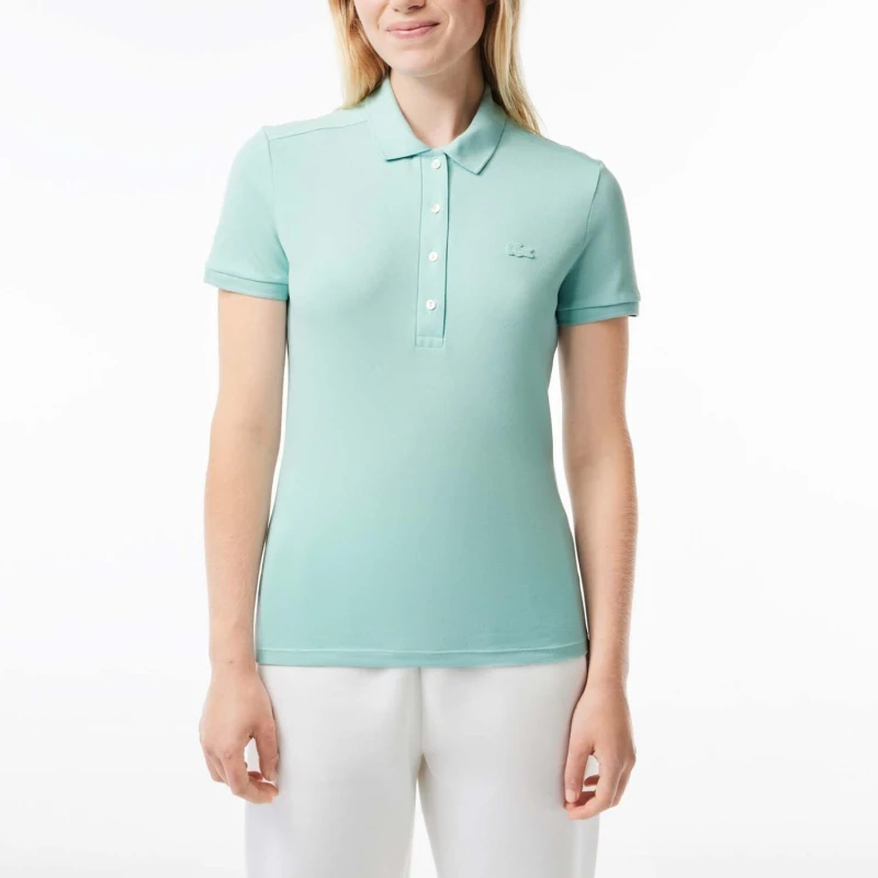 Image of Lacoste L.12.D Slim Fit Stretch Mini Piqu Polo Shirt - Green Green 6