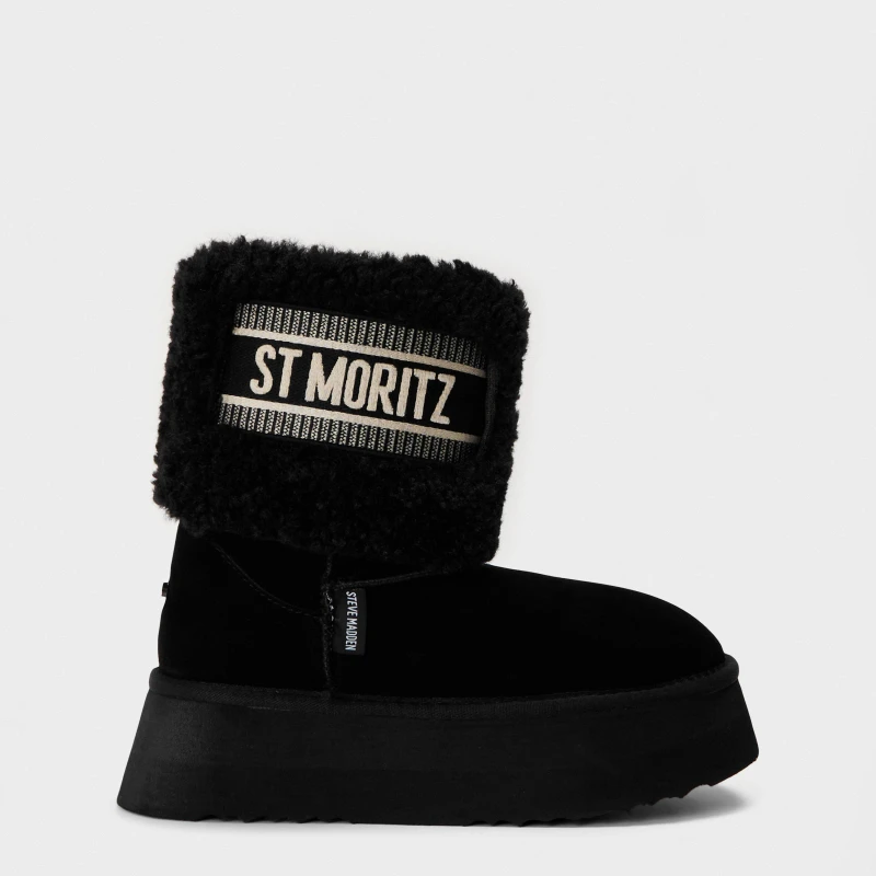 Image of Steve Madden Womens St. Moritz Snug Boots Black female 4 (37)