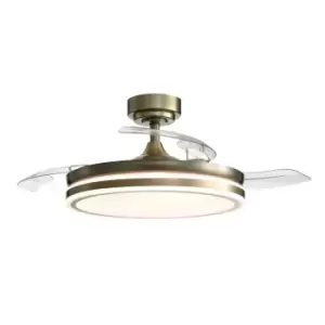 Image of Moss Brass LED Ceiling Fan 45W 4900 Lm CCT Folding blades
