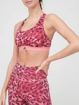 Image of Adidas Believe This All Over Print Sports Bra - Light Pink