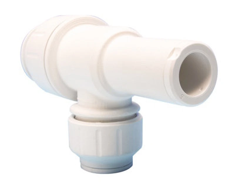 Image of Jg Speedfit Pem532210Wp White Push-Fit Reducing Pipe Tee (Dia)22mm X 10mm X 22mm
