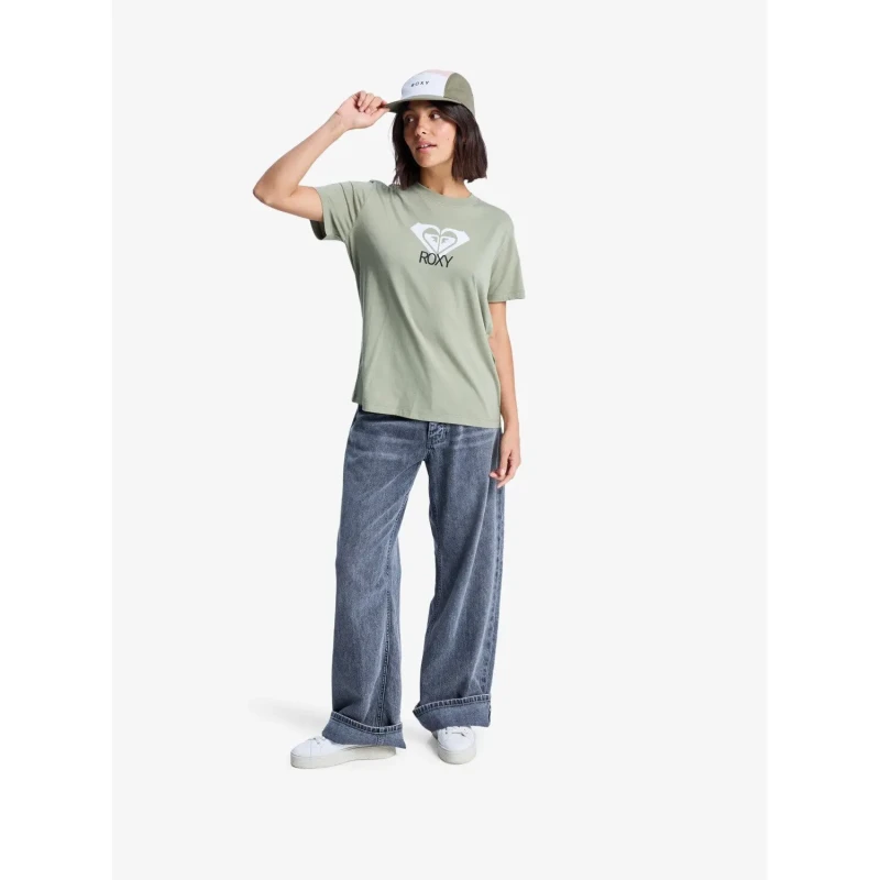 Image of Roxy Womens T-Shirt Roxy Ocean Road Art Vert Female L