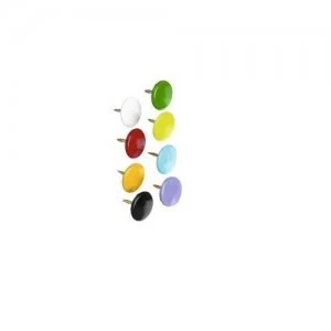 Image of Value Drawing Pins 9.5mm Assorted Colours PK100