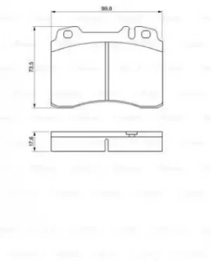 Image of Bosch 0986460966 BP535 Brake Pad Set Disc Brake Front Axle