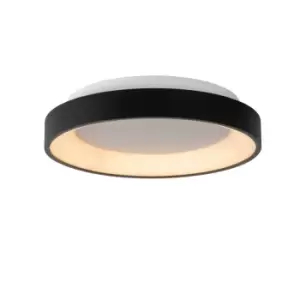 Image of Vidal Modern Flush Ceiling Light - Ø28cm - LED Dim. - 1x20W 2700K - Black