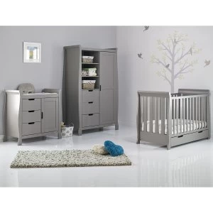 image of Obaby Stamford Mini Sleigh 3 Piece Room Set - Taupe Grey